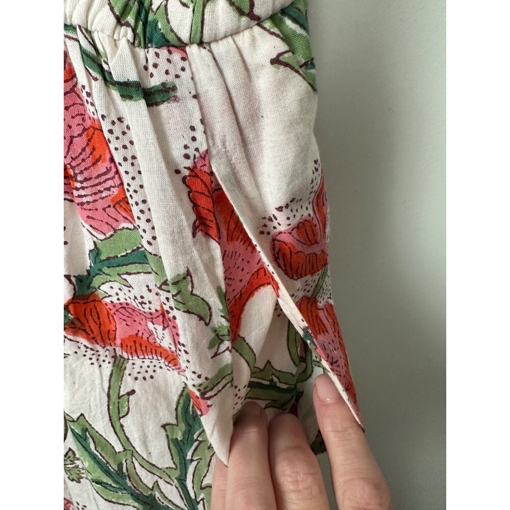 NEW Charlee Boho Floral Dress size XL Lined Pockets Cotton $178 Ruffle A44 - Picture 7 of 9